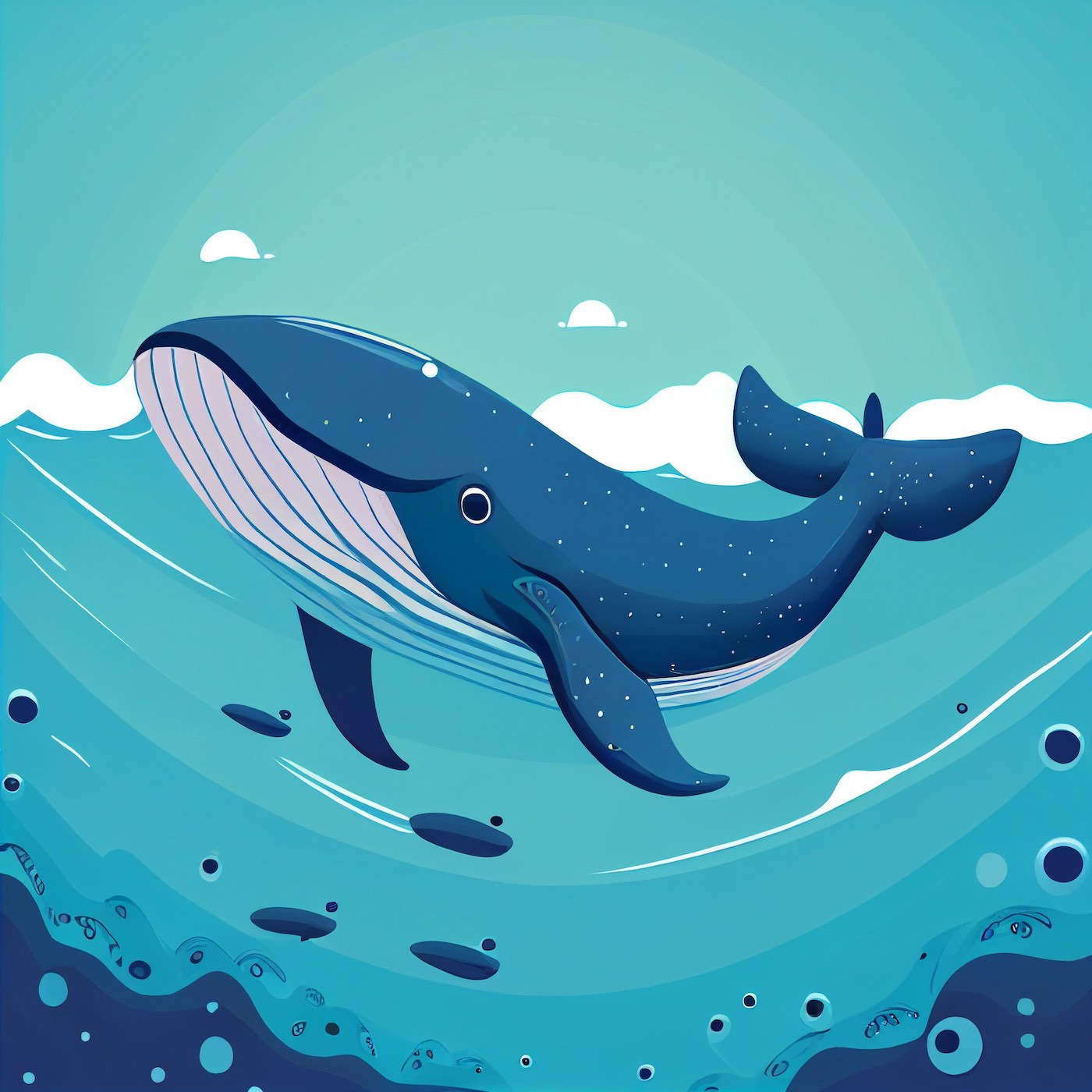 Illustration of a whale looking at the sign in form